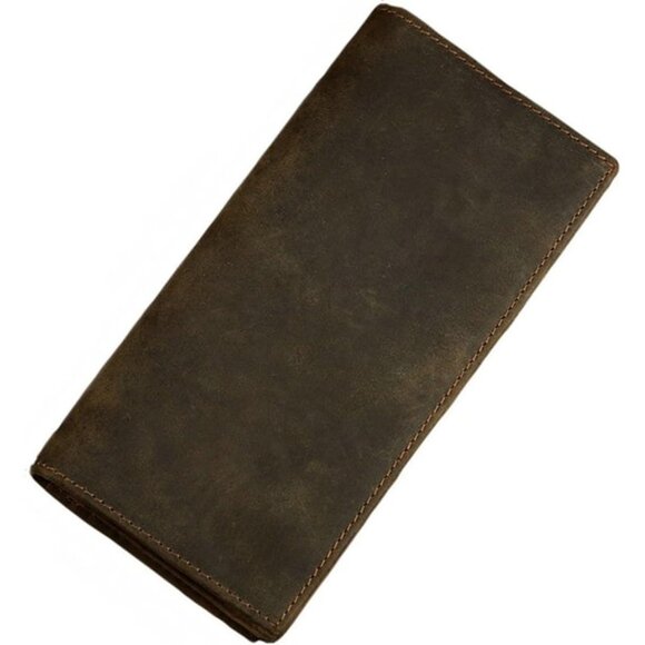 Itslife Vintage Leather Wallet – Men’s RFID Long Bifold Checkbook Design